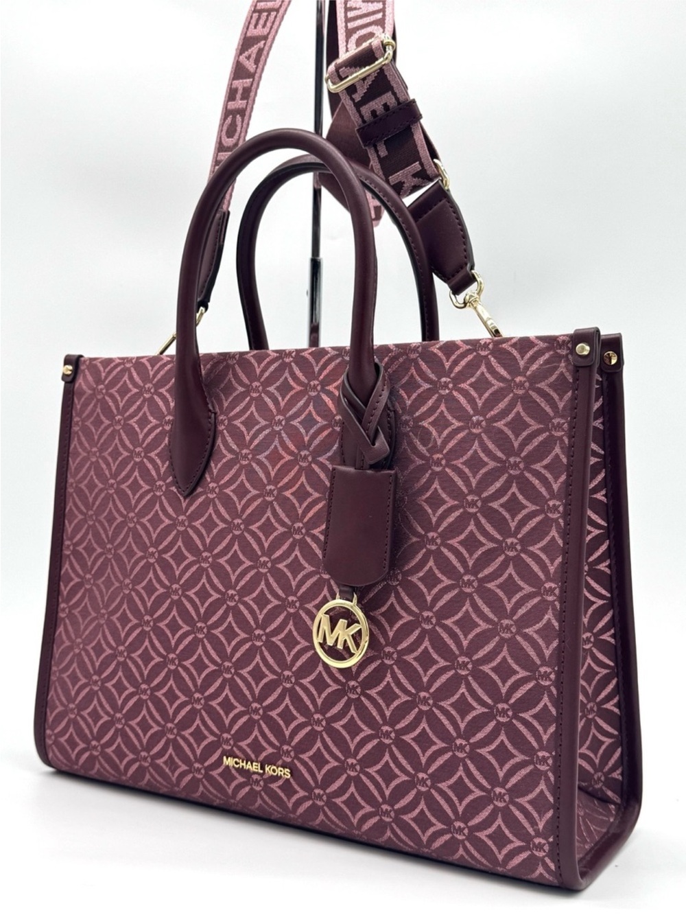Michael Kors Medium Mirella Tote Bag Ox Blood Multi